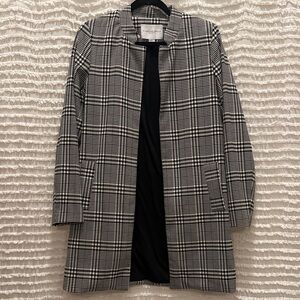 Women's Black and White Plaid Jacket